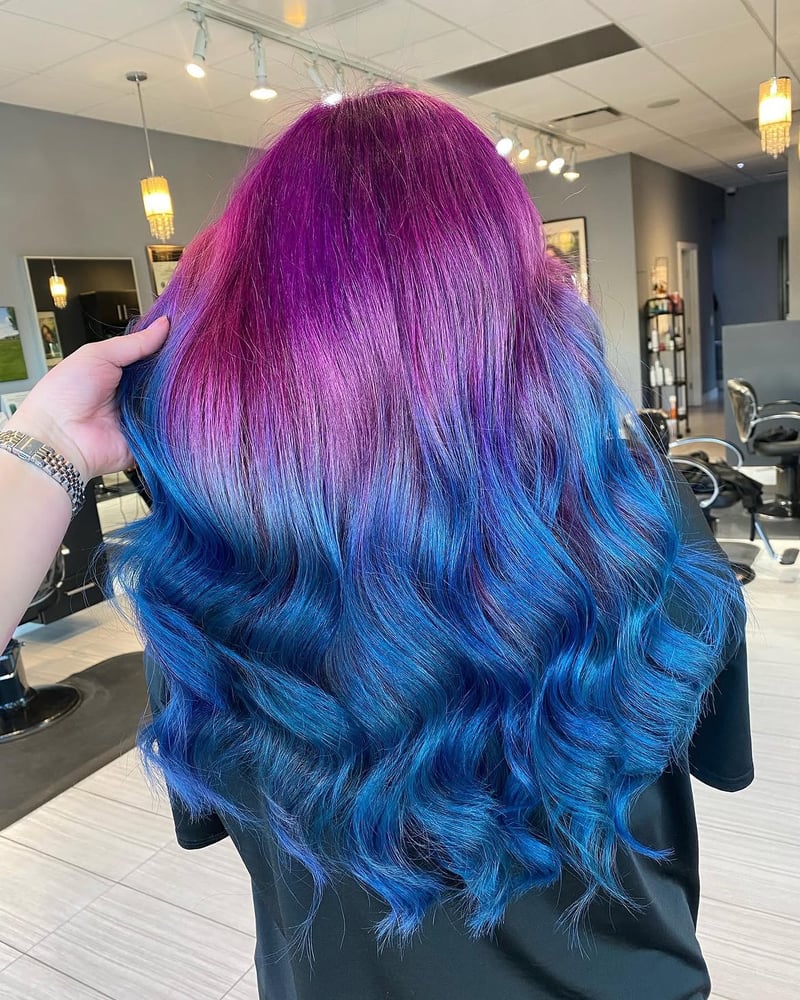 Purple-to-blue colour melt by Lyla at Hairmix Salon