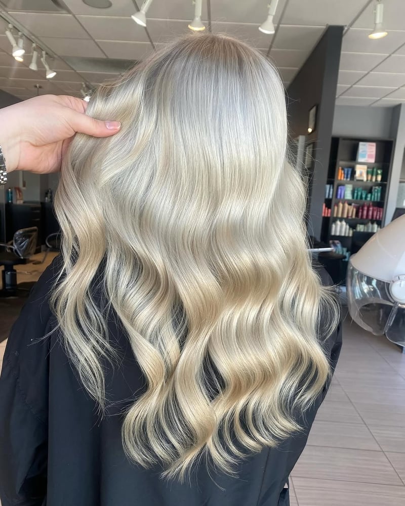 Solid blonde colour transformation by Lyla at Hairmix Salon